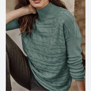 J Jill Horizontal Cables Mock Neck Sweater